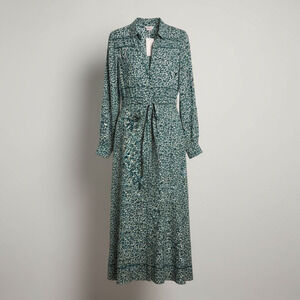 Loretta Caponi Krizia Dress Myosotis Ditsy Floral Maxi Viscose Italy M NWT